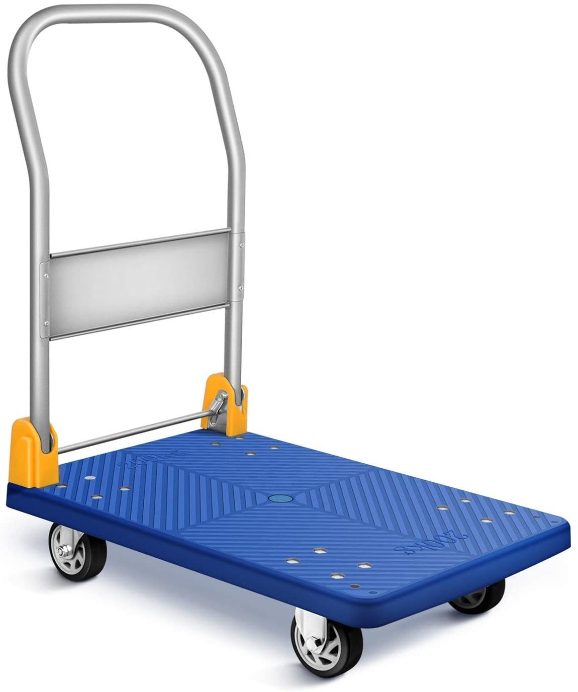 YSSOA Platform Truck with 440lb Weight Capacity and 360 Degree Swivel Wheels, Foldable Push Hand Cart for Loading and Storage, Blue - Premium Cargo Racks from Rapidvehicles - Just $85.81! Shop now at Rapidvehicles