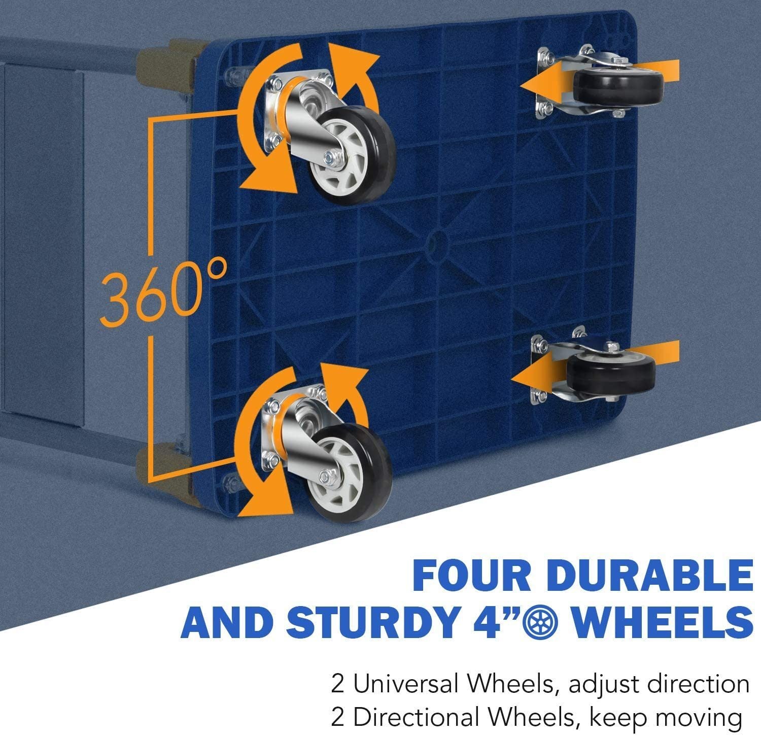 YSSOA Platform Truck with 440lb Weight Capacity and 360 Degree Swivel Wheels, Foldable Push Hand Cart for Loading and Storage, Blue - Premium Cargo Racks from Rapidvehicles - Just $85.81! Shop now at Rapidvehicles