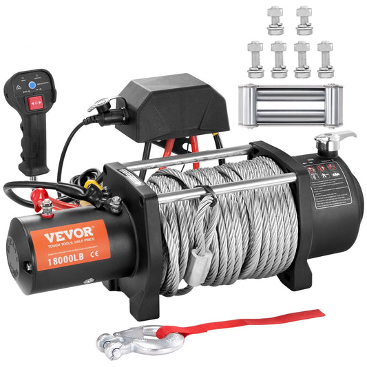 VEVOR Electric Winch, 12V 18,000 lb Load Capacity Steel Rope - Premium Electric Winch from VEVOR - Just $598.99! Shop now at Rapidvehicles