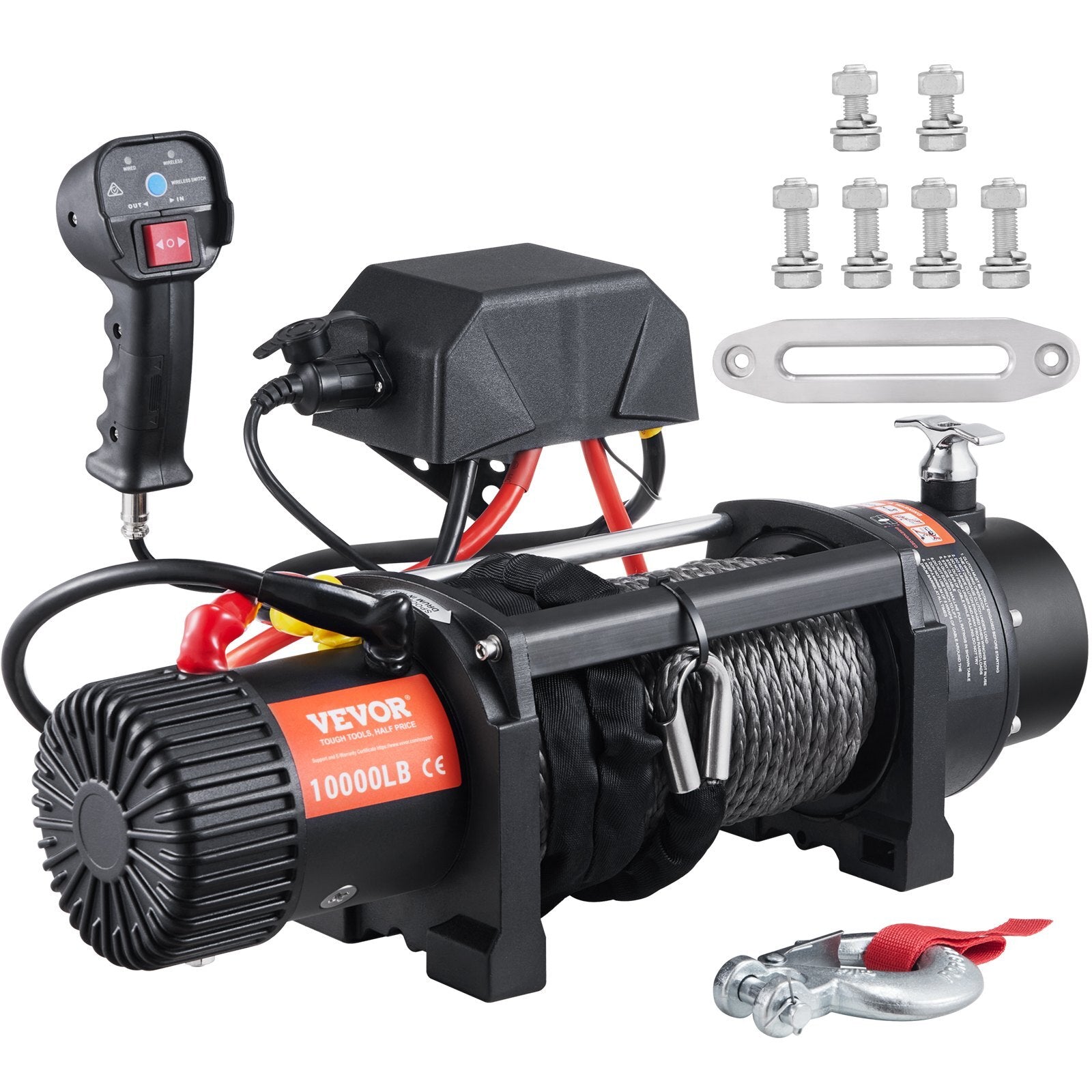 VEVOR Electric Winch, 12V 10,000 lb Load Capacity Nylon Rope Winch, IP67 7/20" x 85ft ATV Winch with Wireless Handheld Remote & Hawse Fairlead for Towing Jeep Off-Road SUV Truck Car Trailer Boat - Premium Electric Winch from VEVOR - Just $485.03! Shop now at Rapidvehicles