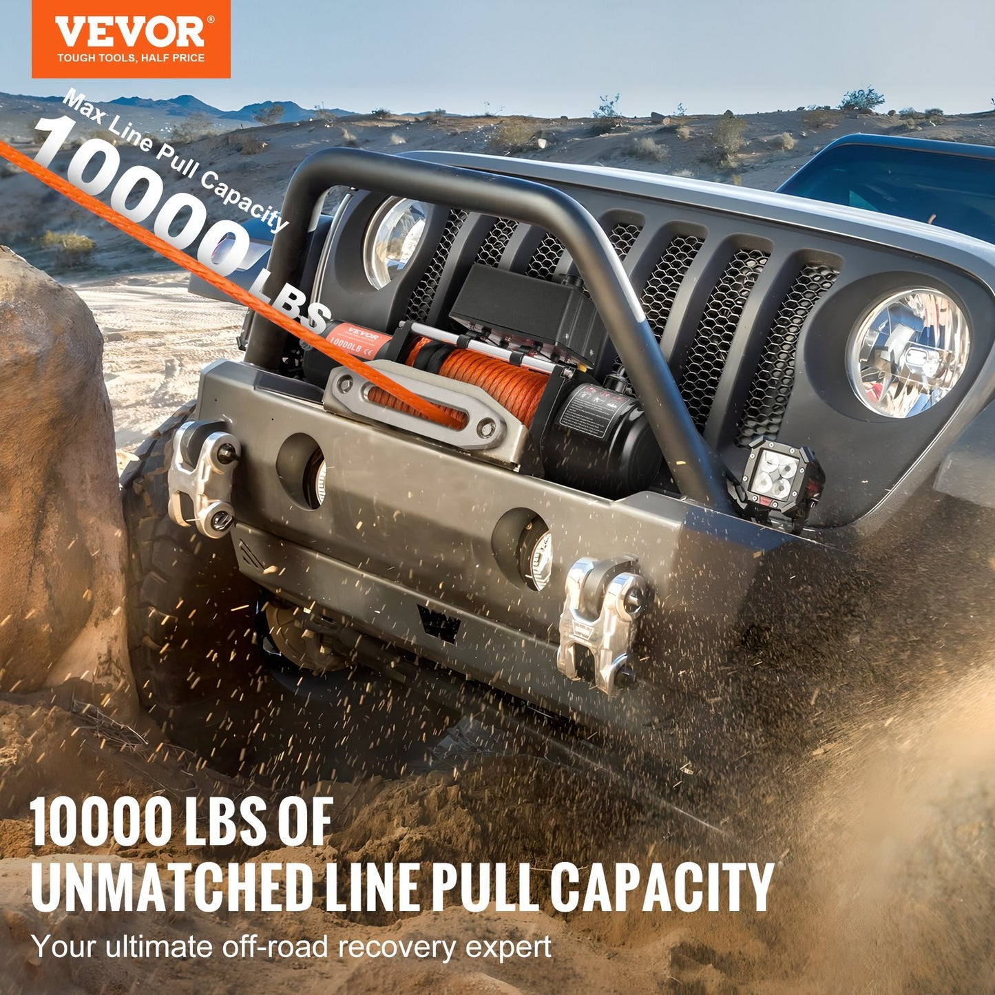 VEVOR Electric Winch Truck 10,000 lb Synthetic Rope Waterproof - Premium Electric Winch from VEVOR - Just $382.10! Shop now at Rapidvehicles