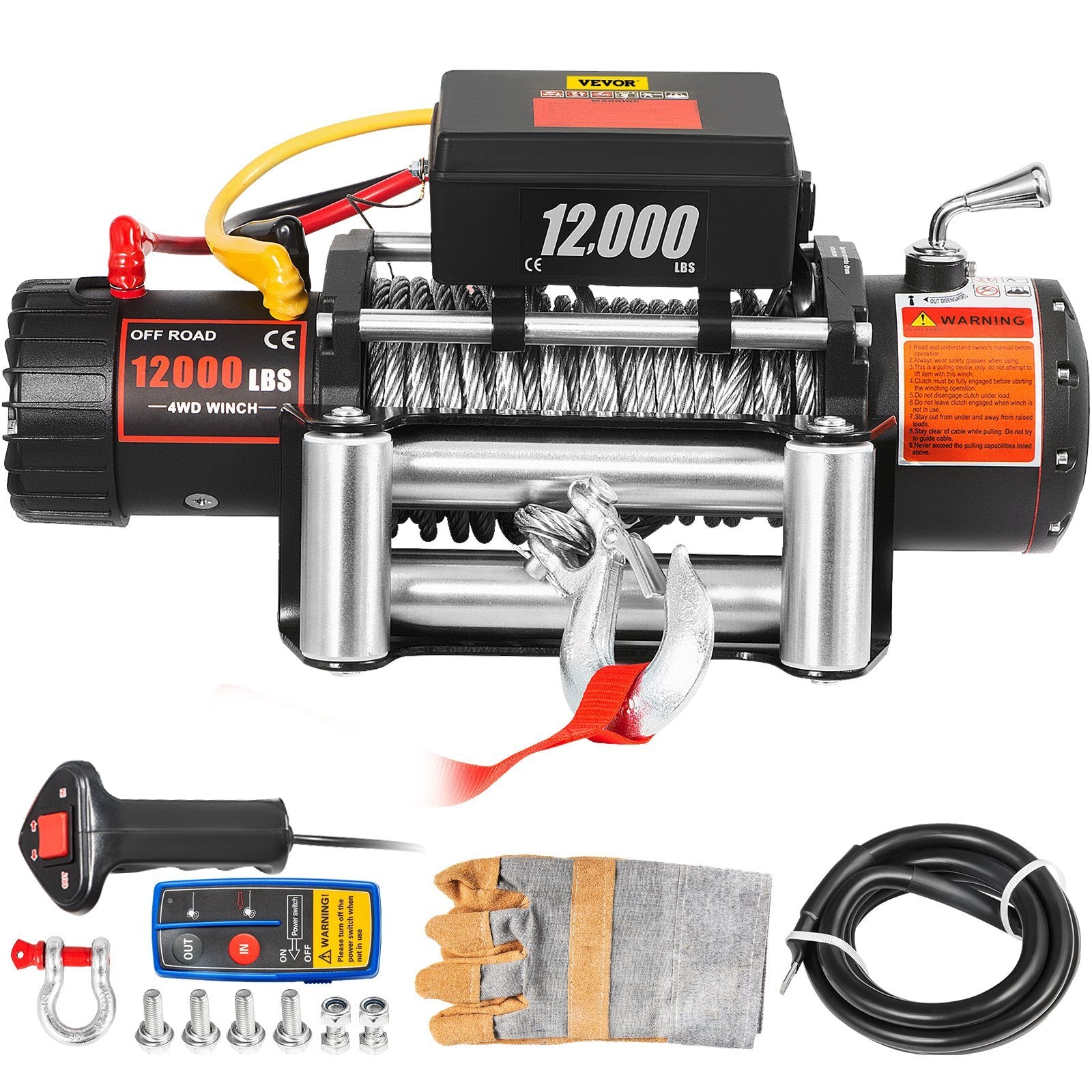 VEVOR Truck Winch 12000lbs Electric Winch 85ft/26m Steel Cable 12V Power Winch Jeep Winch with Wireless Remote Control and Powerful Motor for UTV ATV & Jeep Truck and Wrangler in Car Lift - Premium Electric Winch from VEVOR - Just $310.69! Shop now at Rapidvehicles