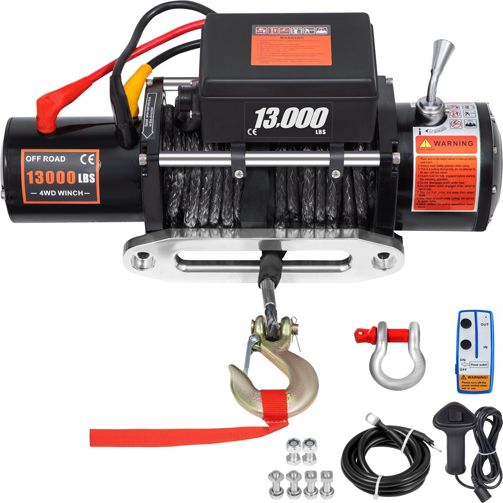 VEVOR Electric Winch 13000lb Load Capacity Truck Winch Compatible with Jeep Truck SUV 65ft/20m Synthetic Rope 12V Power Winch with Wireless Remote Control, Powerful Motor for ATV UTV Off Road Trailer - Premium Electric Winch from VEVOR - Just $306.79! Shop now at Rapidvehicles