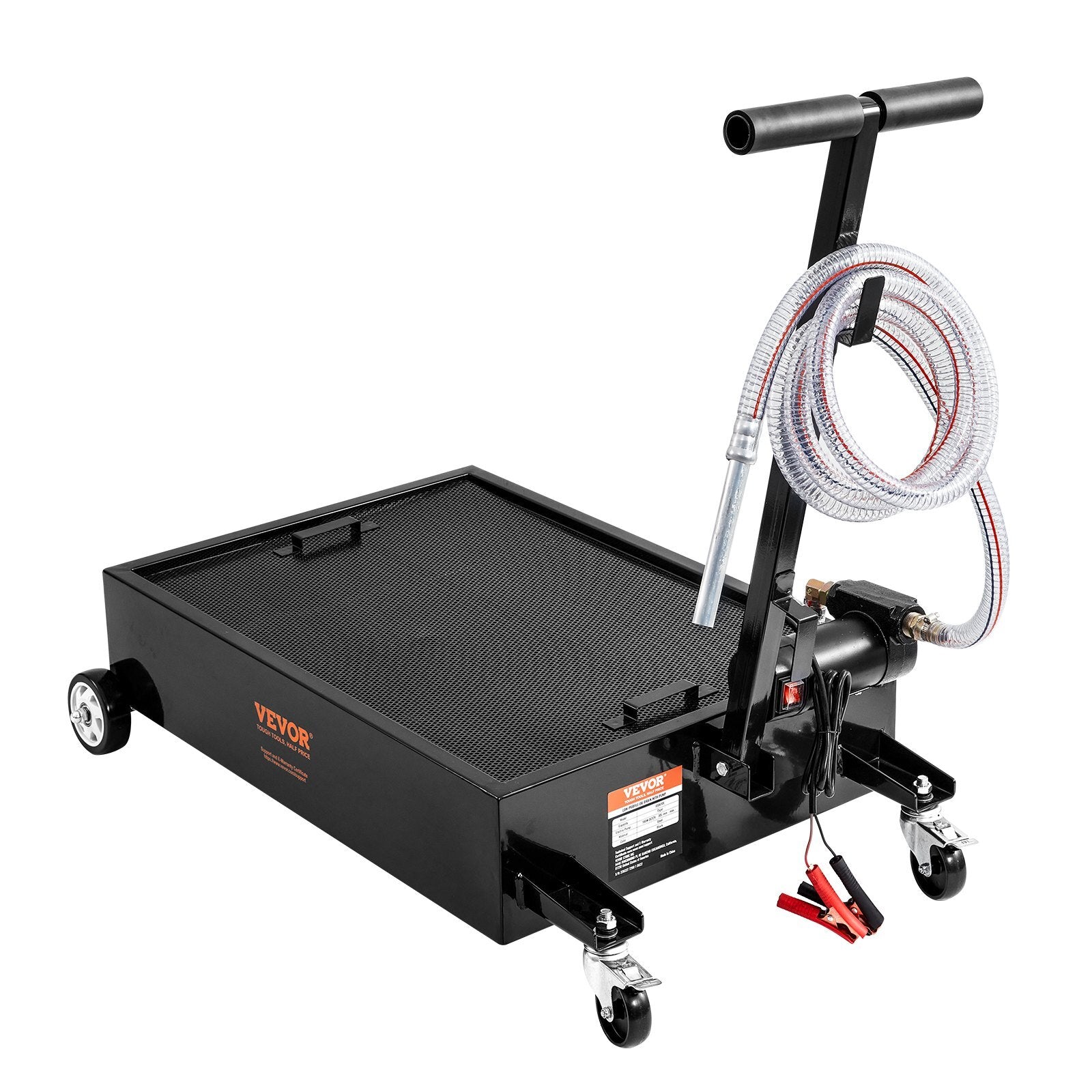 VEVOR Low Profile Oil Drain Pan, 15 Gallon Oil Drain Pan with Pump, Oil Change Pan with 180W Electric Pump, 8.2ft Hose & Folding Handle, Rolling Oil Drain Cart for Trucks, Buses, RVs - Premium Oil Drain Pan from VEVOR - Just $197.39! Shop now at Rapidvehicles