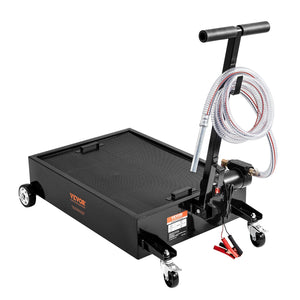 VEVOR Low Profile Oil Drain Pan, 15 Gallon Oil Drain Pan with Pump, Oil Change Pan with 180W Electric Pump, 8.2ft Hose & Folding Handle, Rolling Oil Drain Cart for Trucks, Buses, RVs - Premium Oil Drain Pan from VEVOR - Just $181.99! Shop now at Rapidvehicles