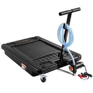 VEVOR Low Profile Oil Drain Pan, 17 Gallon Oil Drain Pan with Pump, Oil Change Pan with 180W Electric Pump, 8.2ft Hose & Folding Handle, Rolling Oil Drain Cart for Trucks, Buses, RVs - Premium Oil Drain Pan from VEVOR - Just $219.99! Shop now at Rapidvehicles