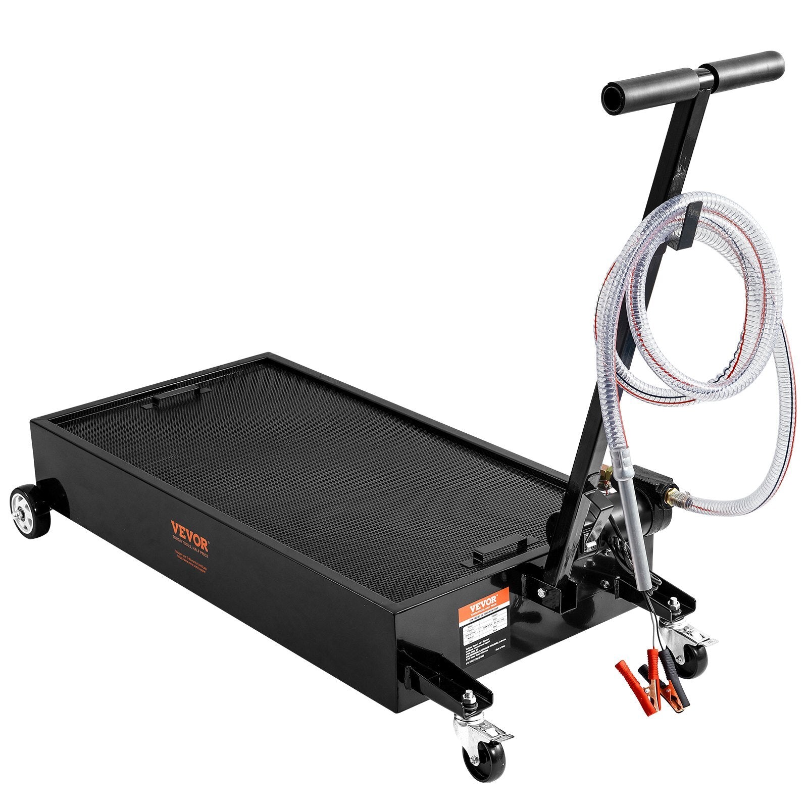 VEVOR Low Profile Oil Drain Pan, 20 Gallon Oil Drain Pan with Pump, Oil Change Pan with 180W Electric Pump, 8.2ft Hose & Folding Handle, Rolling Oil Drain Cart for Trucks, Buses, RVs - Premium Oil Drain Pan from VEVOR - Just $286.22! Shop now at Rapidvehicles