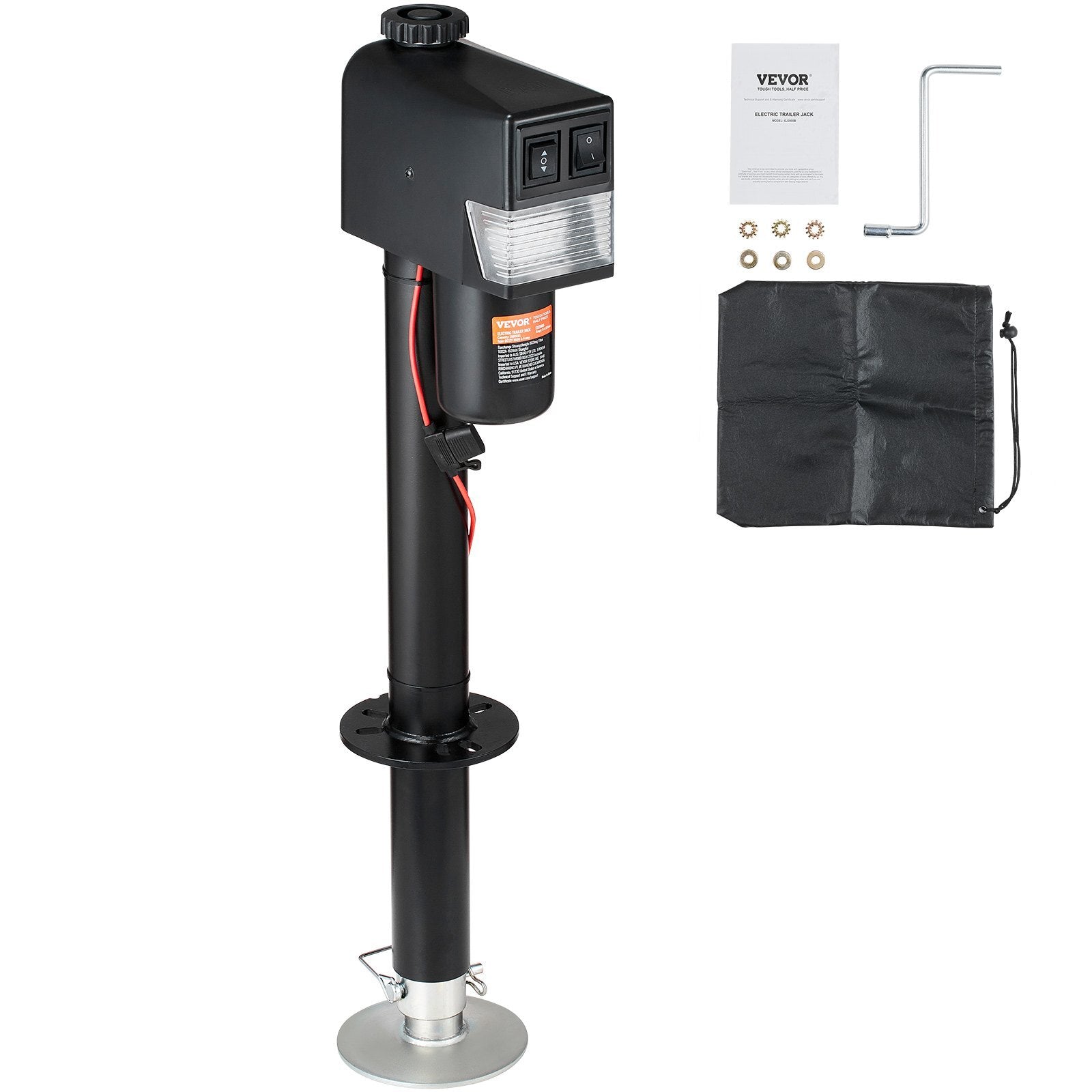 VEVOR Electric Trailer Jack, Power Tongue Jack Weight Capacity 3500 lbs, 9.84"-33.85" Electric Tongue Jack with Waterproof Cover for Lifting RV Trailer, Horse Trailer, Utility Trailer, Yacht Trailer - Premium Trailer Jack from VEVOR - Just $149.45! Shop now at Rapidvehicles