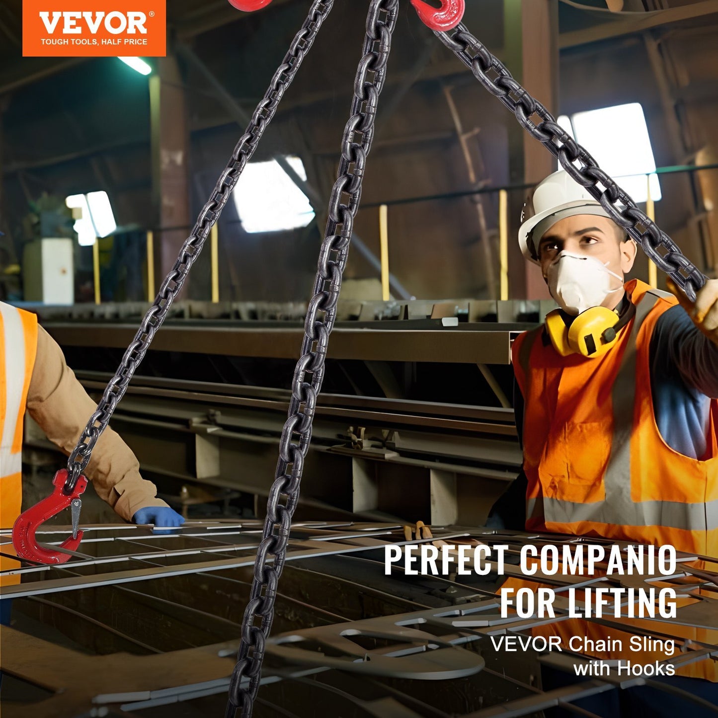 VEVOR 1/4" x 5' Chain Sling 4 Legs G80 Lifting Chain with Grab - Premium Tow Chain from VEVOR - Just $69.44! Shop now at Rapidvehicles