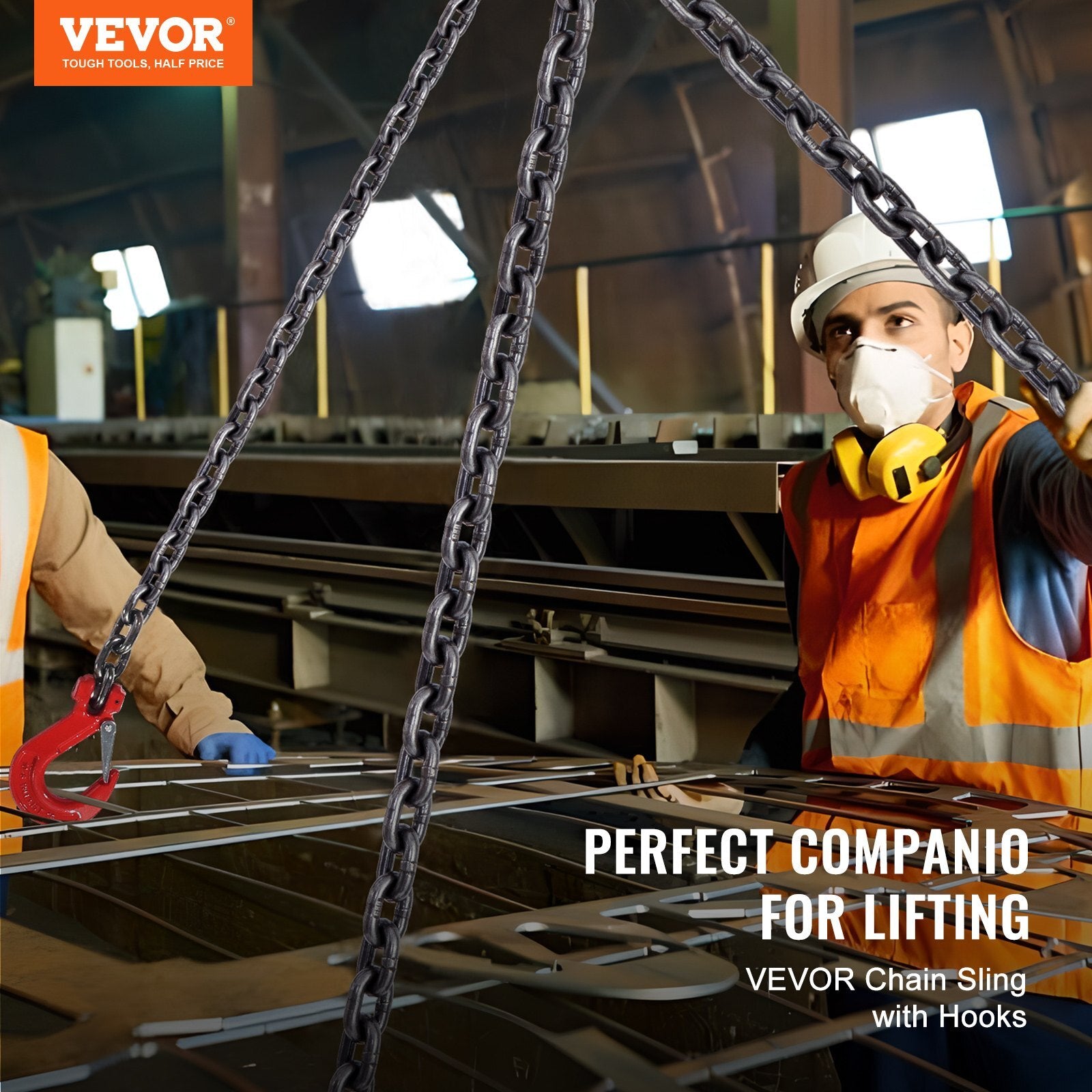 VEVOR 5/16" x 10' Chain Sling 4 Legs G80 Lifting Chain with Grab Hooks 11000 lbs - Premium Tow Chain from VEVOR - Just $124.59! Shop now at Rapidvehicles