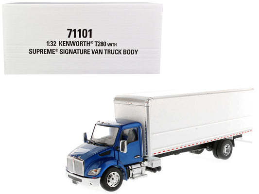 Kenworth T280 with Supreme Signature Van Truck Body Blue and White "Transport Series" 1/32 Diecast Model by Diecast Masters free shipping USA