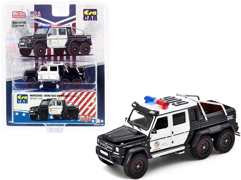 Mercedes Benz G63 AMG 6x6 Pickup Truck U.S. Police Car Black and - Premium Pickup Trucks Models from Era Car - Just $36.89! Shop now at Rapidvehicles