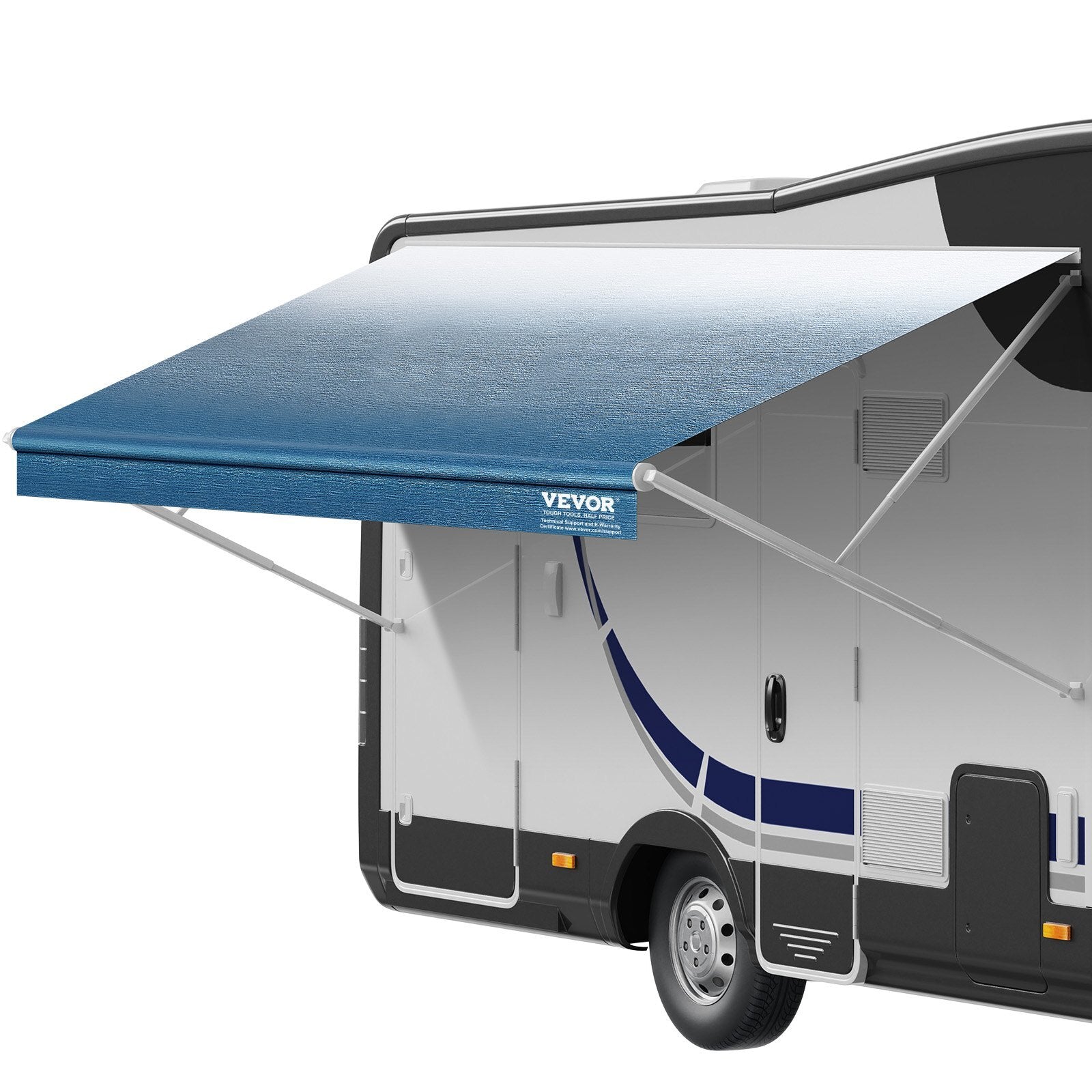 VEVOR RV Awning Fabric Replacement, 12'2" Fabric Length for 13' Awning, Heavy Duty 3-Ply 16oz PVC Camper Awning Fabric, Waterproof & UV Protection Outdoor Canopy for RV, Trailer, Motorhome, Blue Fade - Premium RV Awnings from VEVOR - Just $88.19! Shop now at Rapidvehicles