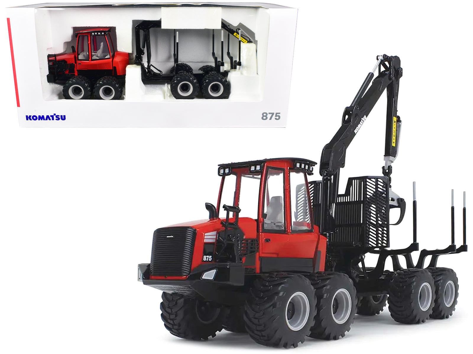 Komatsu 875.1 Forwarder Red and Black 1/32 Diecast Model by First Gear free shipping USA