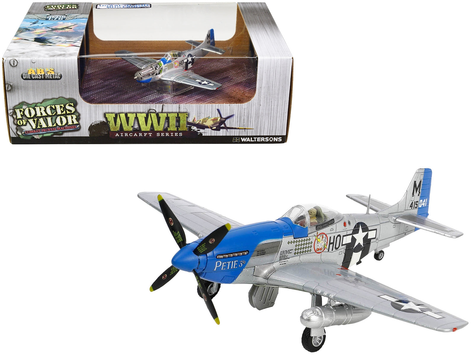 North American Aviation P-51D Mustang Aircraft Fighter "Petie 3rd Lt. Col. John C. Meyer 487th Fighter Squadron 352nd Fighter Group USAAF" (1944) "WW2 Aircrafts Series" 1/72 Diecast Model by Forces of Valor - Premium Military Models from Forces Of Valor - Just $94.99! Shop now at Rapidvehicles