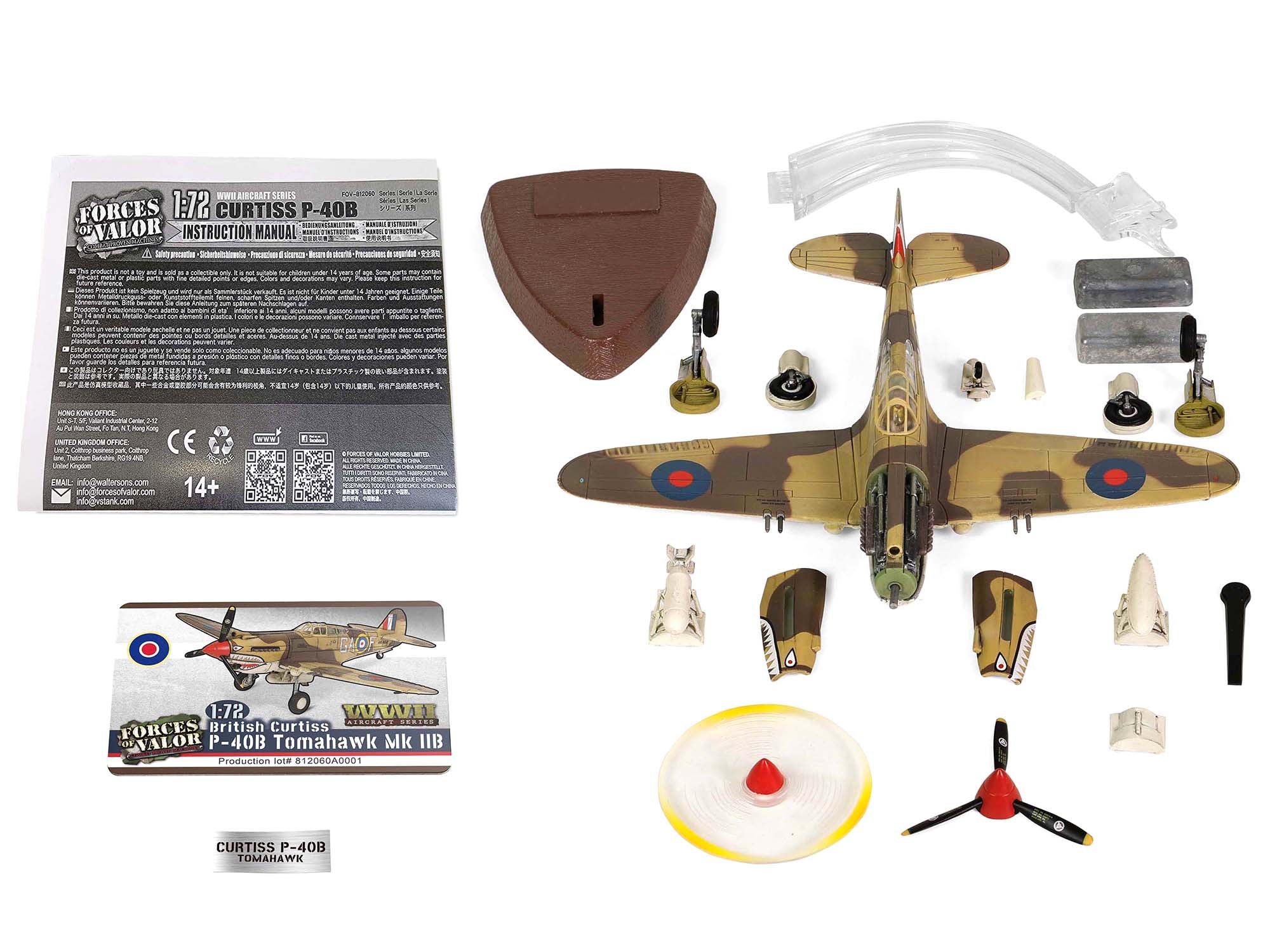 Curtiss P-40B Tomahawk MK IIB Aircraft Fighter "112 Squadron (Royal Air Force) AK402 GA-F North Africa" (October 1941) "WW2 Aircrafts Series" 1/72 Diecast Model by Forces of Valor - Premium  from Forces Of Valor - Just $92.99! Shop now at Rapidvehicles