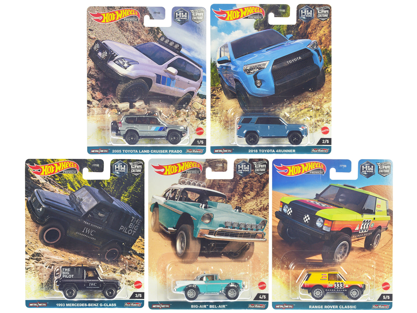 "HW Off Road" 5 piece Set "Car Culture" Series Diecast Model Cars by Hot Wheels - Use code SHOPAPP15 to get 15 percent off