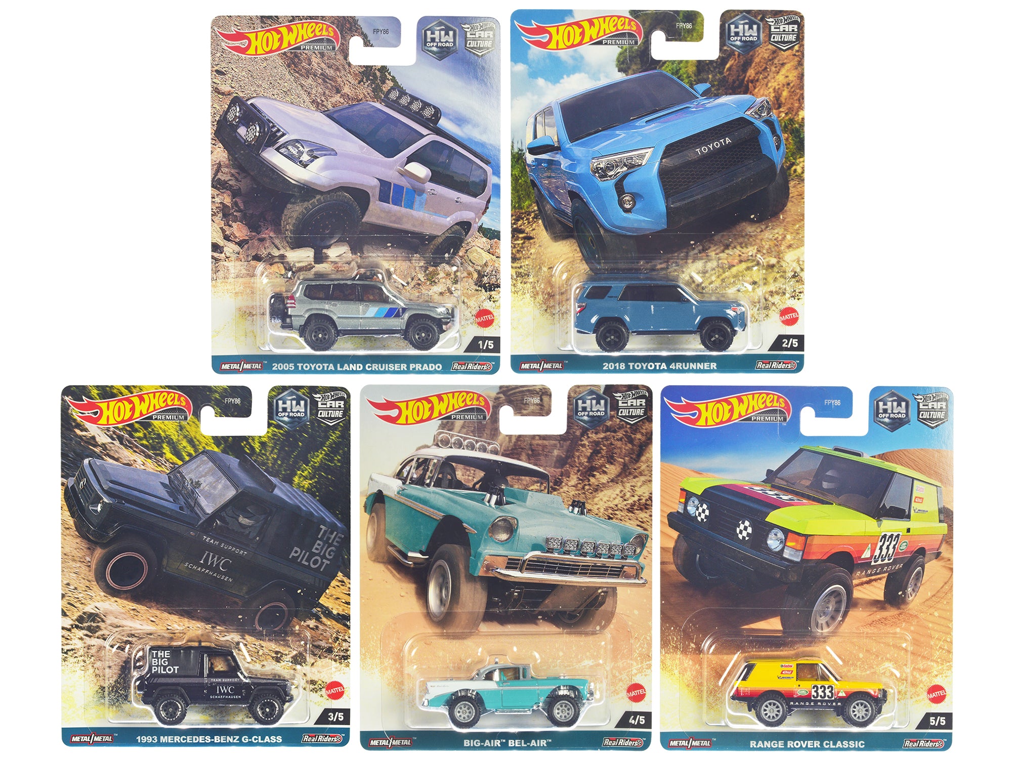 "HW Off Road" 5 piece Set "Car Culture" Series Diecast Model Cars by Hot Wheels free shipping USA