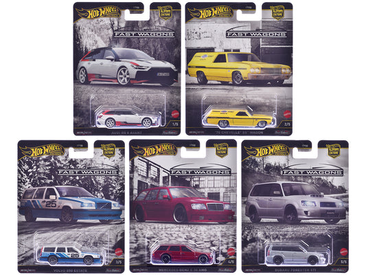 "Fast Wagons" 5 piece Set "Car Culture" 2024 Series J Diecast Model Cars by Hot Wheels - Use code SHOPAPP15 to get 15 percent off