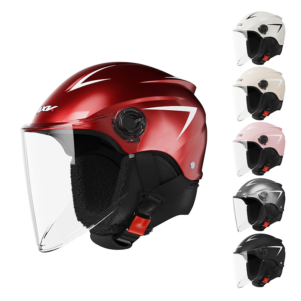 Motorcycle Open Face Helmet Quick Release Buckle Ventilated Helmet With Detachable Scarf For Men Women galaxy gray - Premium Motorcycle Helmets from Rapidvehicles - Just $44.99! Shop now at Rapidvehicles