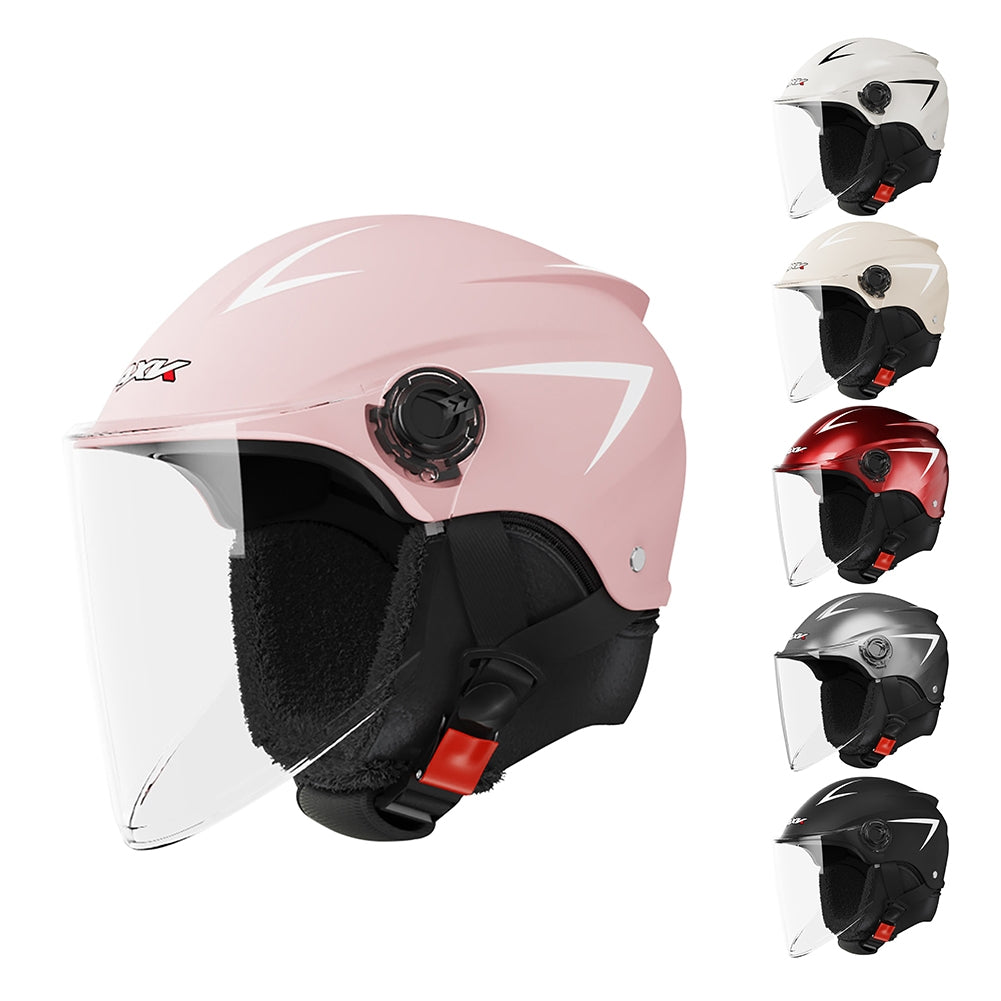 Motorcycle Open Face Helmet Quick Release Buckle Ventilated Helmet With Detachable Scarf For Men Women galaxy gray - Premium Motorcycle Helmets from Rapidvehicles - Just $44.99! Shop now at Rapidvehicles