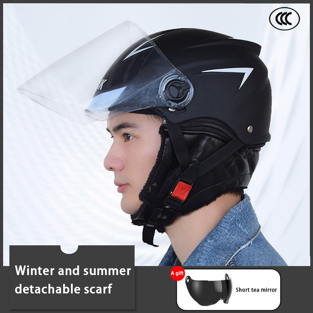 Motorcycle Open Face Helmet Quick Release Buckle Ventilated Helmet With Detachable Scarf For Men Women galaxy gray - Premium Motorcycle Helmets from Rapidvehicles - Just $44.99! Shop now at Rapidvehicles