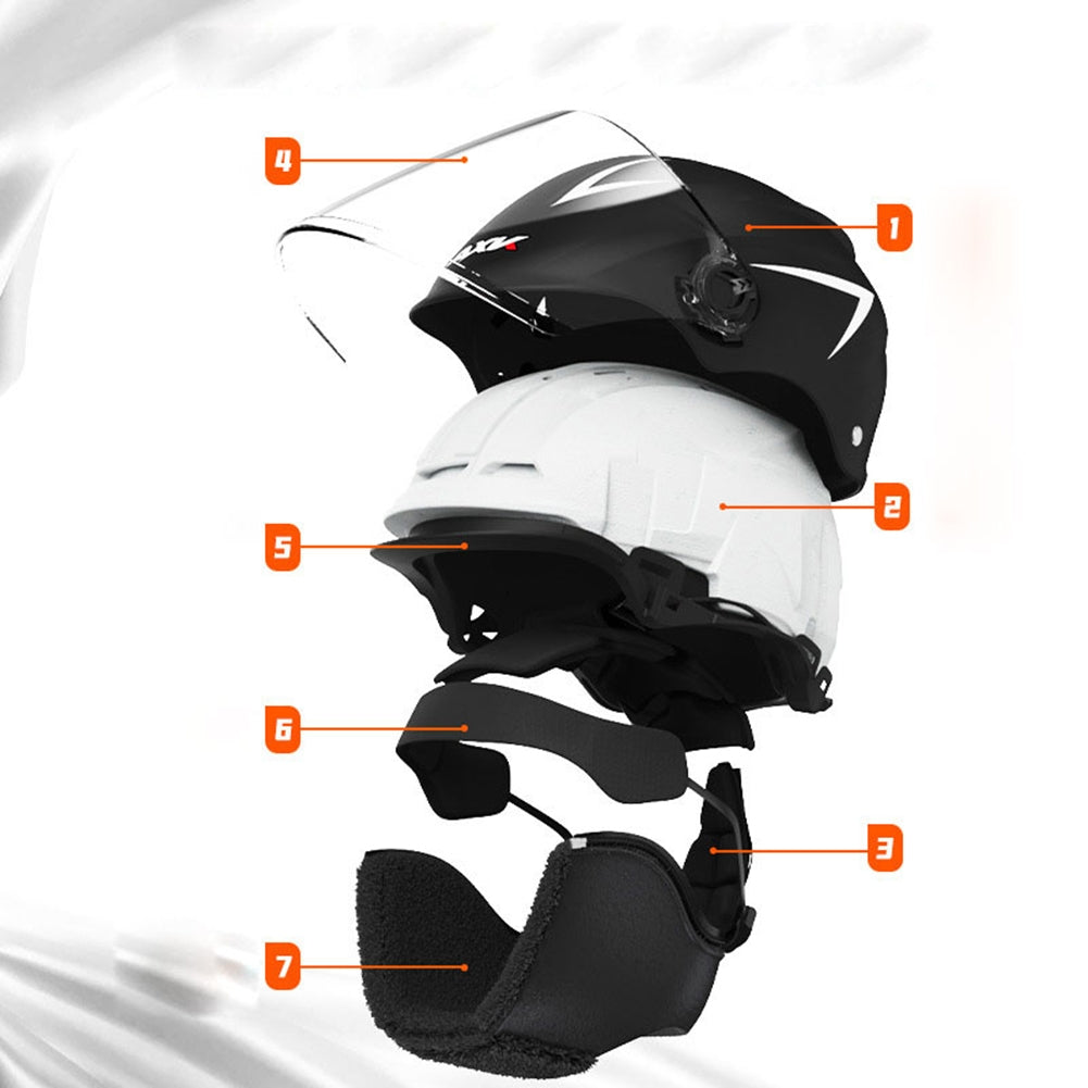 Motorcycle Open Face Helmet Quick Release Buckle Ventilated Helmet With Detachable Scarf For Men Women white - Premium Motorcycle Helmets from Rapidvehicles - Just $44.99! Shop now at Rapidvehicles