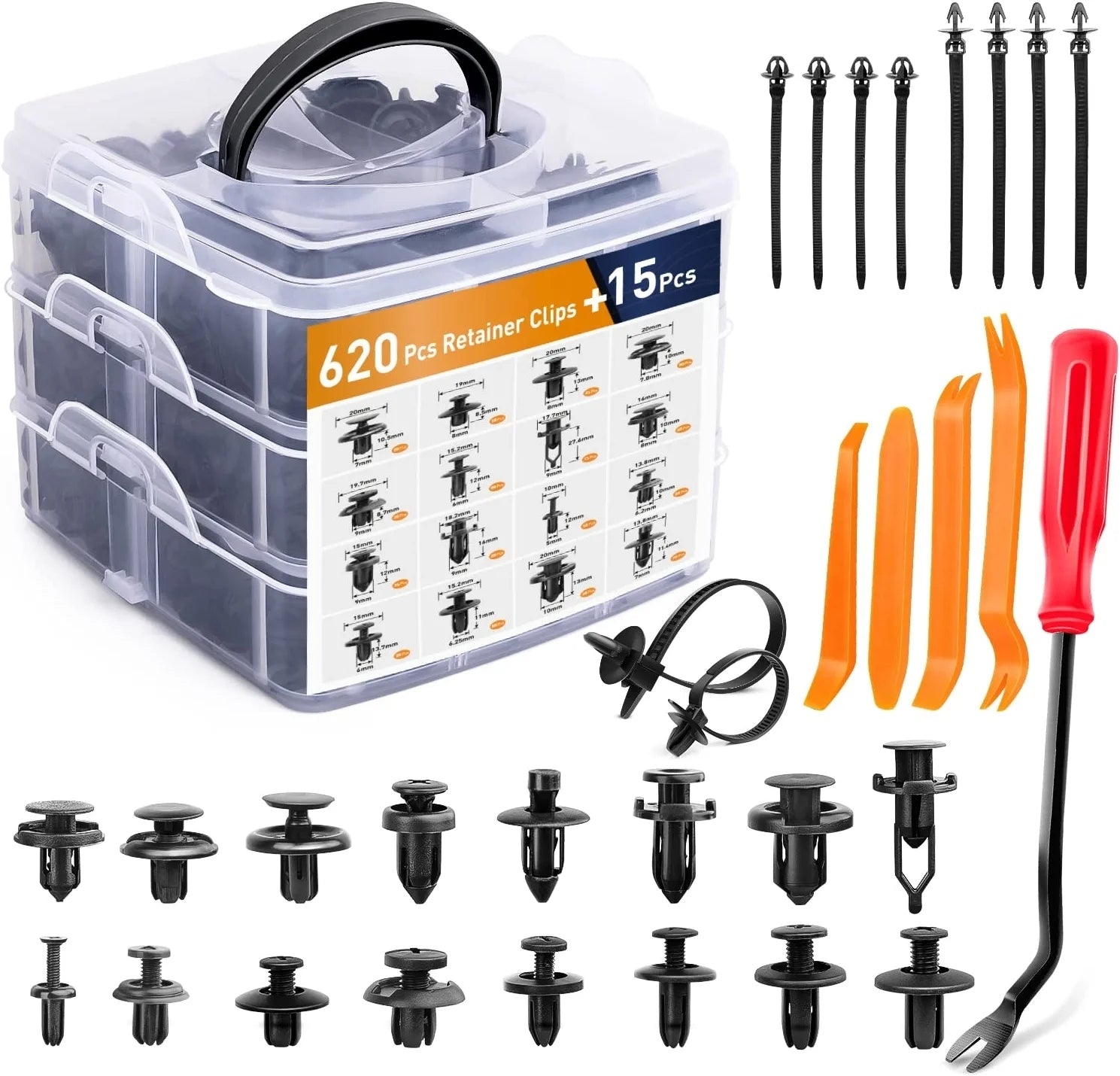 620pcs Car Push Retainer Clips Fasteners Kit With 3-layer Box 16 - Premium Car Organizers from Rapidvehicles - Just $49.99! Shop now at Rapidvehicles