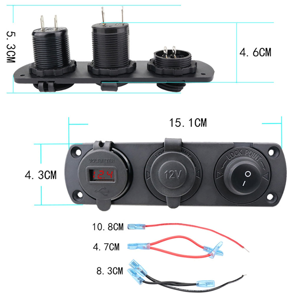 12-24v Rv Car Charger Socket Cigarette Lighter Waterproof Switch Combination Qc3.0 Quick Charge Dual Usb Socket red - Premium Car Chargers from Rapidvehicles - Just $30.99! Shop now at Rapidvehicles