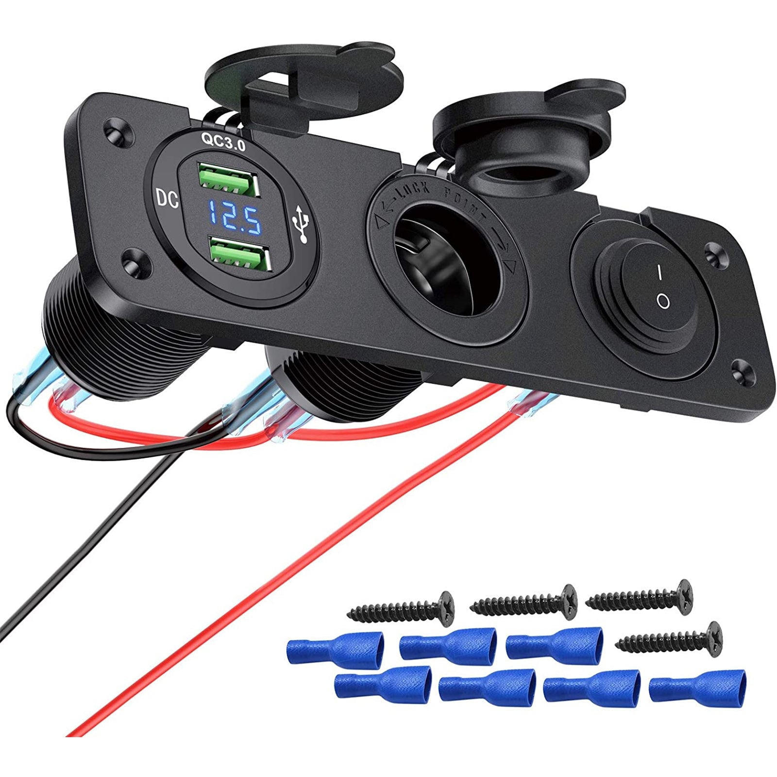 12-24v Rv Car Charger Socket Cigarette Lighter Waterproof Switch - Premium Car Chargers from Rapidvehicles - Just $39.99! Shop now at Rapidvehicles