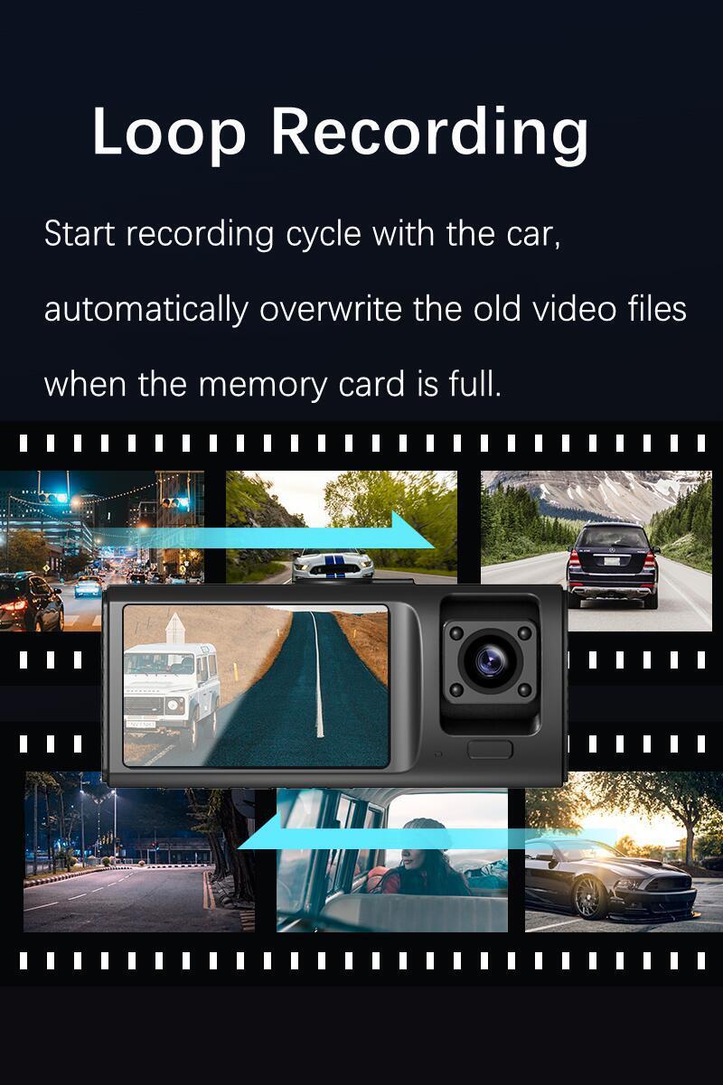 3 Channel Dash Cam Camera, Front Inside and Rear Camera WiFi Camcorder Camera 1080P HD Loop V20 WIFI 3-Channel - Premium Car DVR from Rapidvehicles - Just $57.55! Shop now at Rapidvehicles