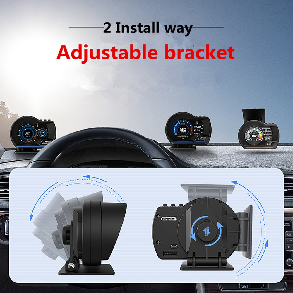 6pcs/set Ap-6 Hud Head-up  Display Obd+gps Dual System Rotatable Bracket 9 Display Modified Code Car Interiors Accessories black - Premium OBD & Diagnostic Tools from Rapidvehicles - Just $73.99! Shop now at Rapidvehicles