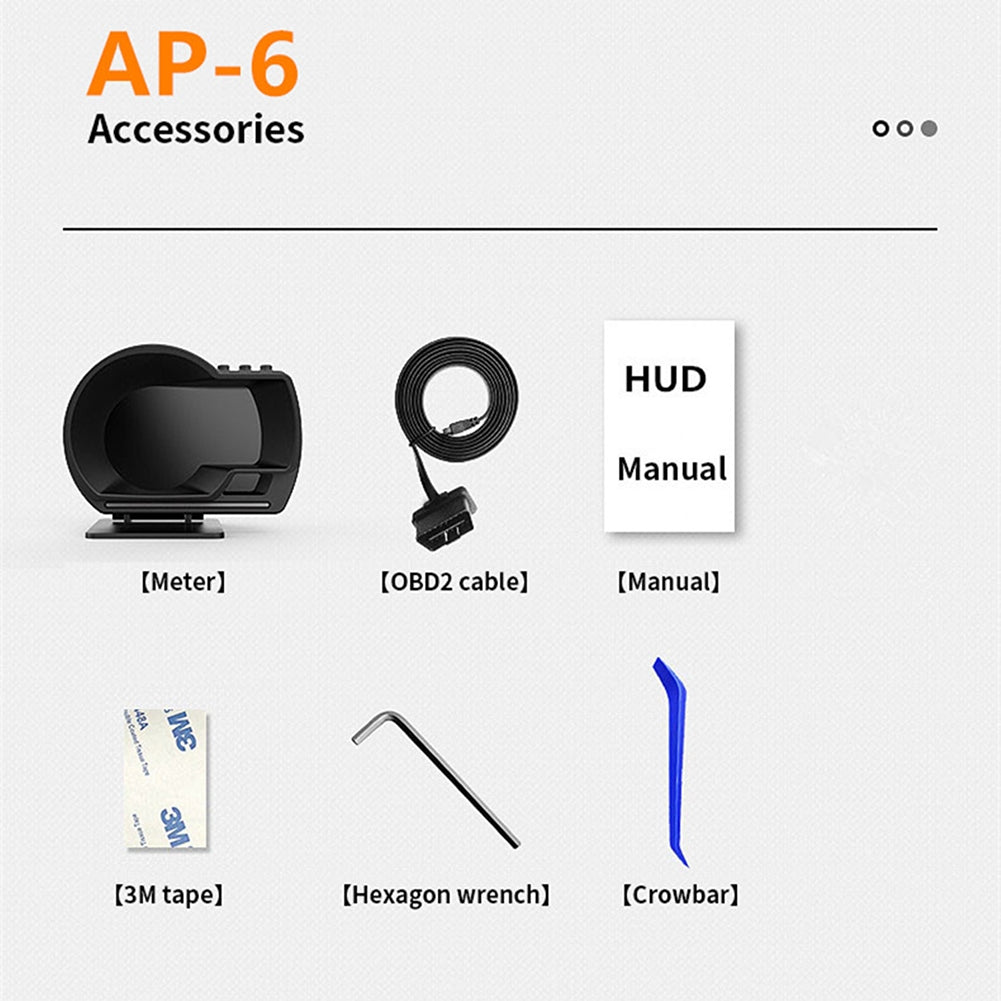 6pcs/set Ap-6 Hud Head-up  Display Obd+gps Dual System Rotatable Bracket 9 Display Modified Code Car Interiors Accessories black - Premium OBD & Diagnostic Tools from Rapidvehicles - Just $73.99! Shop now at Rapidvehicles