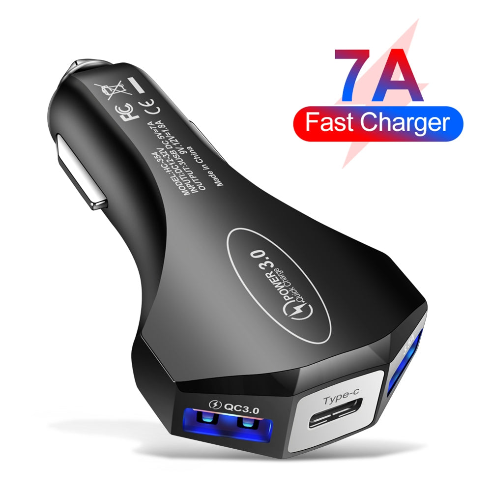 QC3.0 3.5A 2USB Type-c Car Charger Constant Temperature Fast - Premium Car Chargers from Rapidvehicles - Just $13.99! Shop now at Rapidvehicles