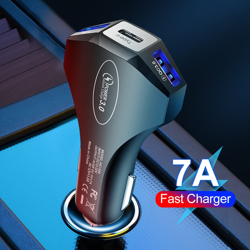 QC3.0 3.5A 2USB Type-c Car Charger Constant Temperature Fast - Premium Car Chargers from Rapidvehicles - Just $13.99! Shop now at Rapidvehicles