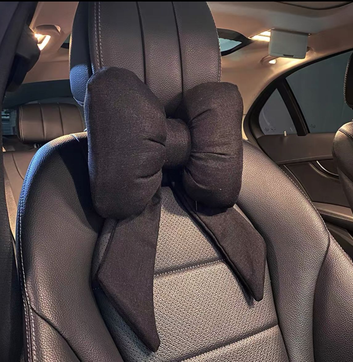 Car Seat Headrest Neck Rest Cushion, Big Bowknot Streamer Shaped Neck Pillow, Quick Buckle Design, Ergonomic Neck Lumbar Support, For Neck/Back Pain Relief waist support-black - Premium Car Seat Cushion from Rapidvehicles - Just $23.99! Shop now at Rapidvehicles