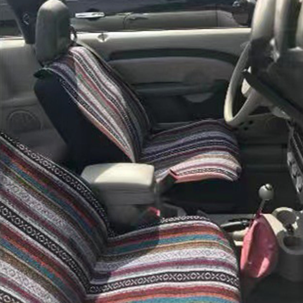 Car Seat Covers Stripe Multicolor Stripe Boho Print Automotive Seat Protector With Steering Wheel Seat Belt Cover 10 piece set General 5-seat - Premium Car Seat Cushion from Rapidvehicles - Just $61.99! Shop now at Rapidvehicles