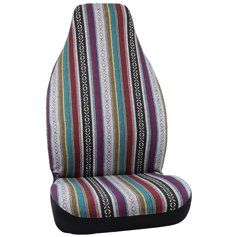 Car Seat Covers Stripe Multicolor Stripe Boho Print Automotive Seat Protector With Steering Wheel Seat Belt Cover 10 piece set General 5-seat - Premium Car Seat Cushion from Rapidvehicles - Just $61.99! Shop now at Rapidvehicles