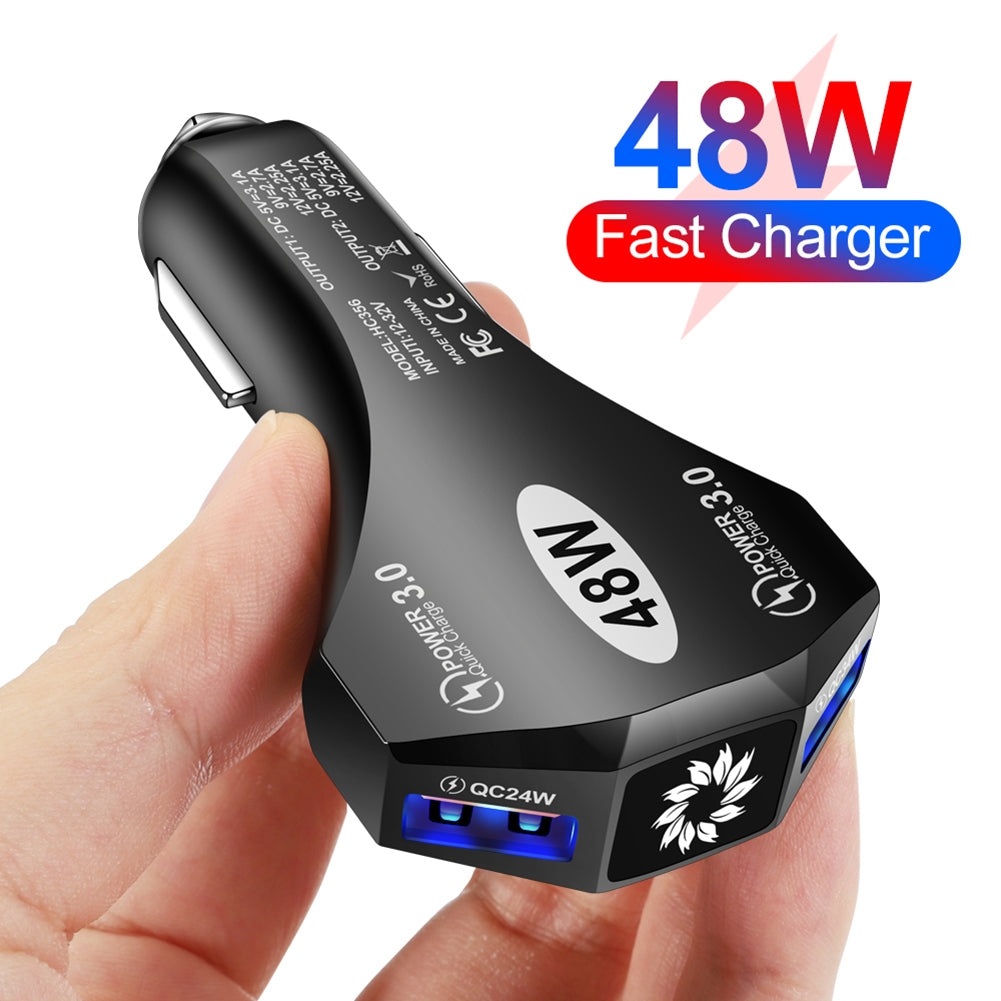 Car Charger Fast Charging Adapter 48w Dual QC3.0 2USB 1-to-2 Constant Temperature for IOS Android Phone White - Premium Car Chargers from Rapidvehicles - Just $13.99! Shop now at Rapidvehicles