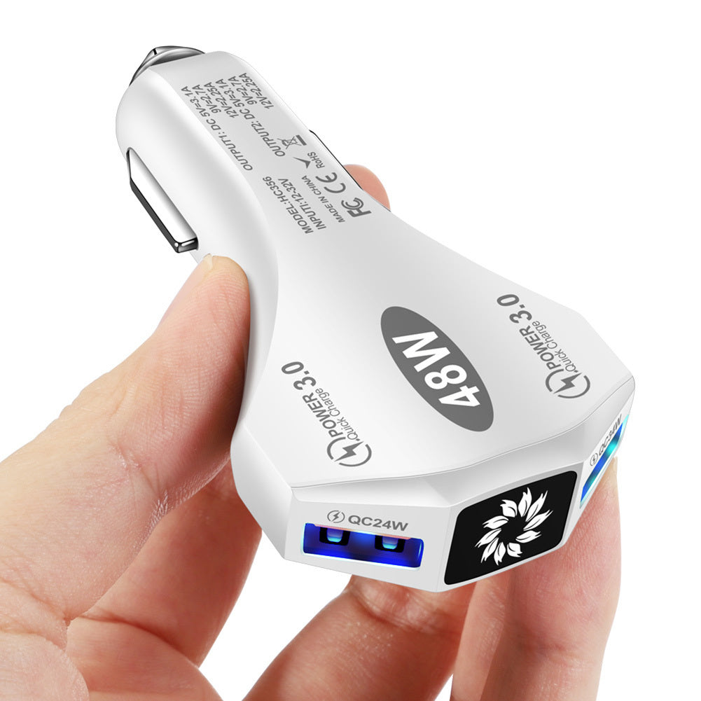 Car Charger Fast Charging Adapter 48w Dual QC3.0 2USB 1-to-2 Constant Temperature for IOS Android Phone White - Premium Car Chargers from Rapidvehicles - Just $13.99! Shop now at Rapidvehicles