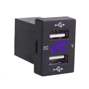 Dual Usb Car Charger Digital Voltmeter Display Real-Time Quick Charge Power Adapter Socket For Mobile Phone blue - Premium Car Chargers from Rapidvehicles - Just $20.99! Shop now at Rapidvehicles