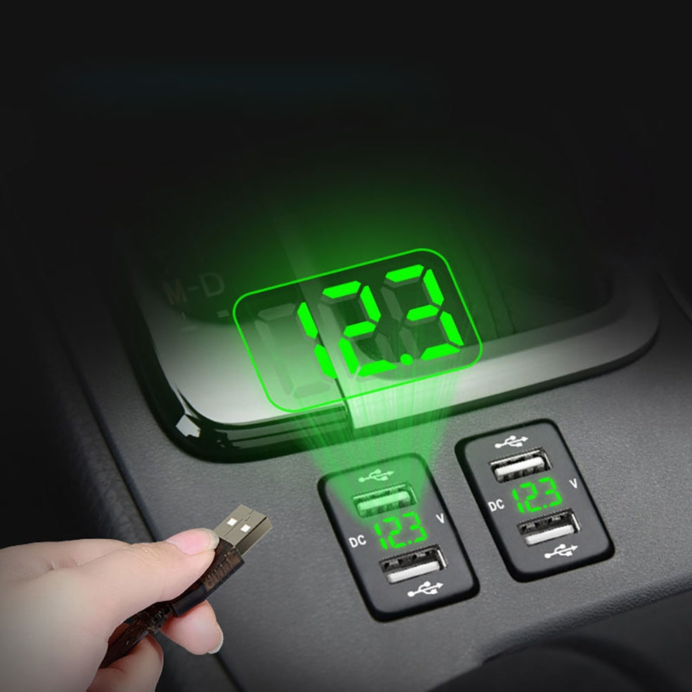 Dual Usb Car Charger Digital Voltmeter Display Real-Time Quick - Premium Car Chargers from Rapidvehicles - Just $26.99! Shop now at Rapidvehicles