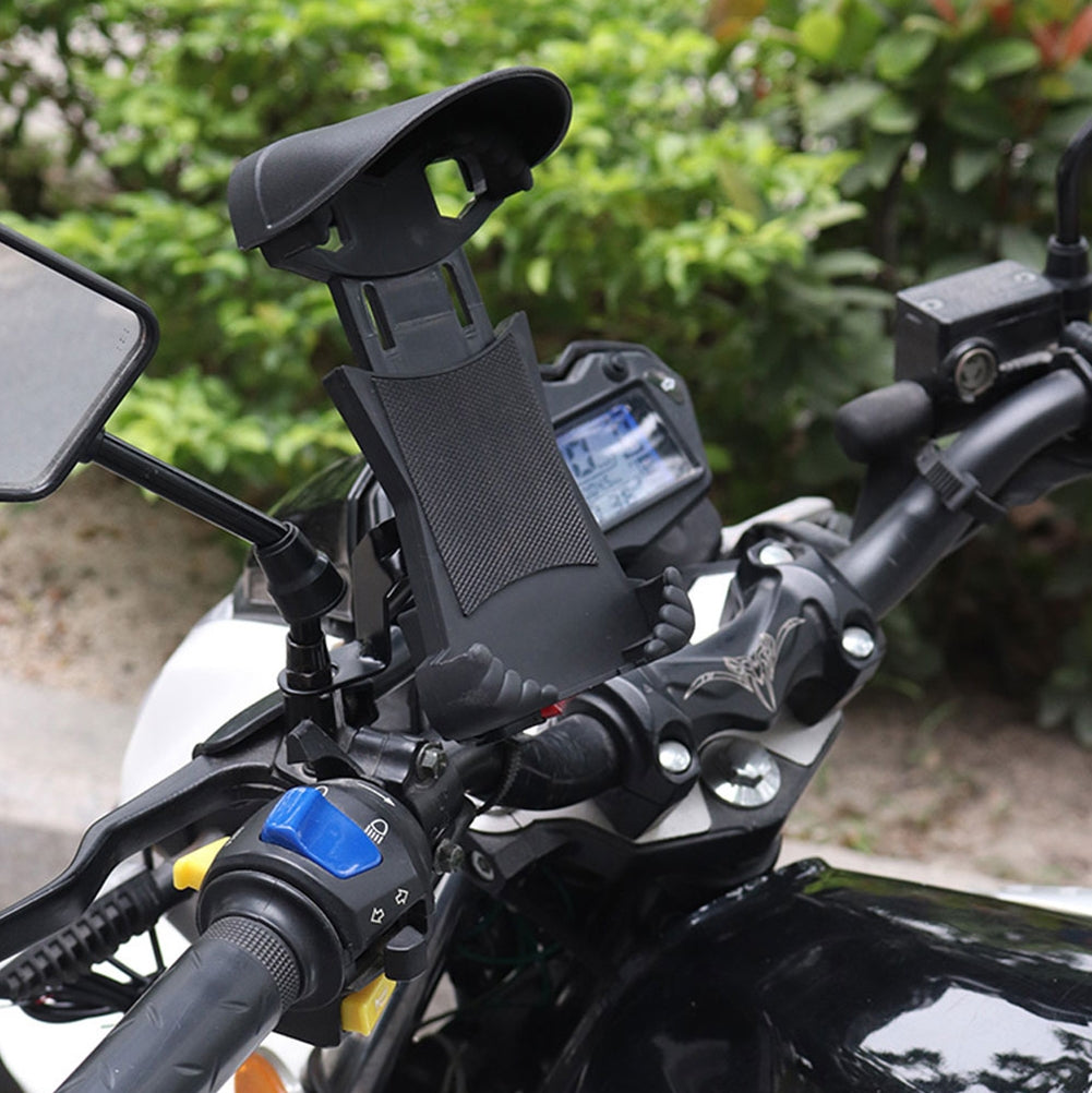 Motorcycle Phone Holder Sun Shade 360-degree Rotation Phone Clip Gps Navigation Stand Shockproof Bracket 9-24V mirror charge - Premium Car Mounts & Holders from Rapidvehicles - Just $24.99! Shop now at Rapidvehicles