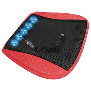 Ventilated Seat Cushion With USB Port 3-Speed Adjustable Breathable Air Flow Cooling Pad For Summer Car Home Office Chairs Red 9640D single pack - Premium Car Seat Cushion from Rapidvehicles - Just $41.99! Shop now at Rapidvehicles