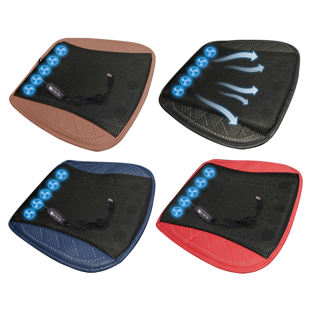 Ventilated Seat Cushion With USB Port 3-Speed Adjustable - Premium Car Seat Cushion from Rapidvehicles - Just $48.59! Shop now at Rapidvehicles