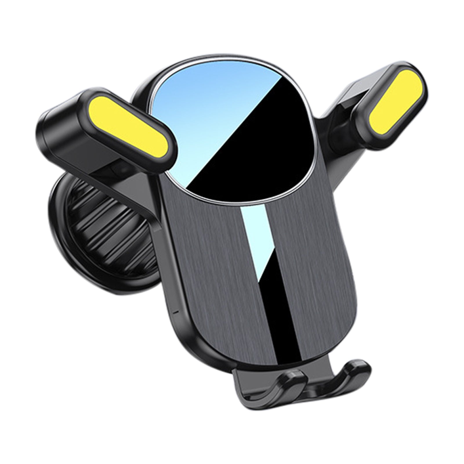 Car Vent Phone Mount Hook Clip 360 Rotation Adjustable Cell Phone Clamp Vent Clip For 4.7-7 Inch Smartphones Yellow brushe silver - Premium Car Mounts & Holders from Rapidvehicles - Just $15.99! Shop now at Rapidvehicles