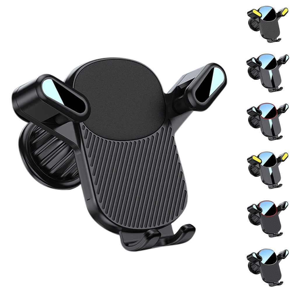 Car Vent Phone Mount Hook Clip 360 Rotation Adjustable Cell Phone Clamp Vent Clip For 4.7-7 Inch Smartphones Black brushed silver - Premium Car Mounts & Holders from Rapidvehicles - Just $15.99! Shop now at Rapidvehicles