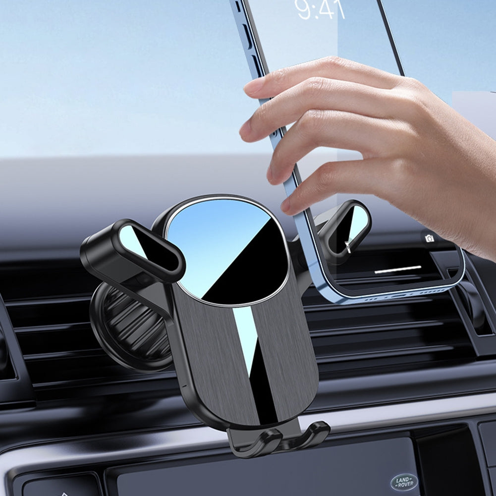 Car Vent Phone Mount Hook Clip 360 Rotation Adjustable Cell Phone Clamp Vent Clip For 4.7-7 Inch Smartphones Black brushed silver - Premium Car Mounts & Holders from Rapidvehicles - Just $15.99! Shop now at Rapidvehicles