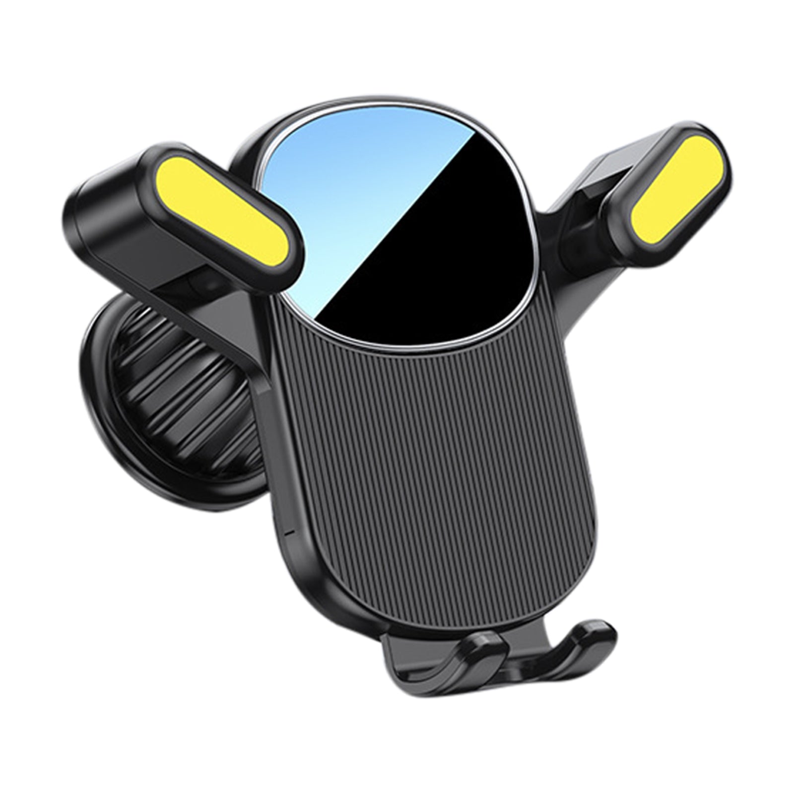 Car Vent Phone Mount Hook Clip 360 Rotation Adjustable Cell Phone Clamp Vent Clip For 4.7-7 Inch Smartphones Yellow stripe silver - Premium Car Mounts & Holders from Rapidvehicles - Just $15.99! Shop now at Rapidvehicles