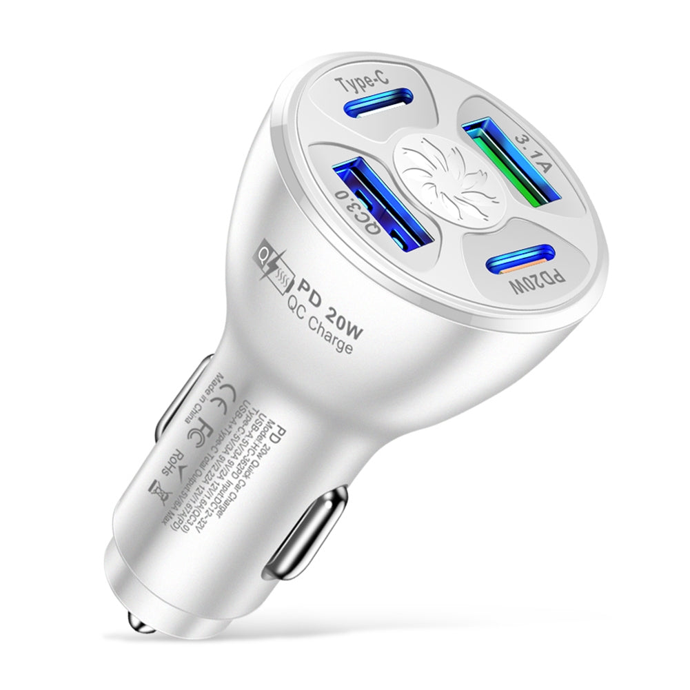 Usb Car Charger Fast Charging Adapter 20w Pd Qc3.0 Type 3.1a 2usb Multi-functional Multi-port Charger White - Premium Car Chargers from Rapidvehicles - Just $13.99! Shop now at Rapidvehicles